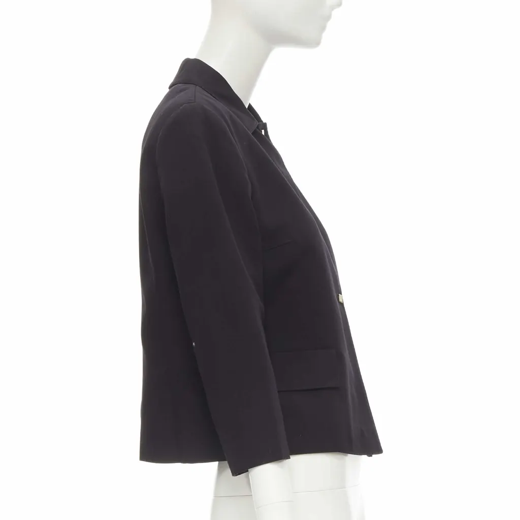 Valentino Square Button Blazer Black Cotton Never worn - Model View