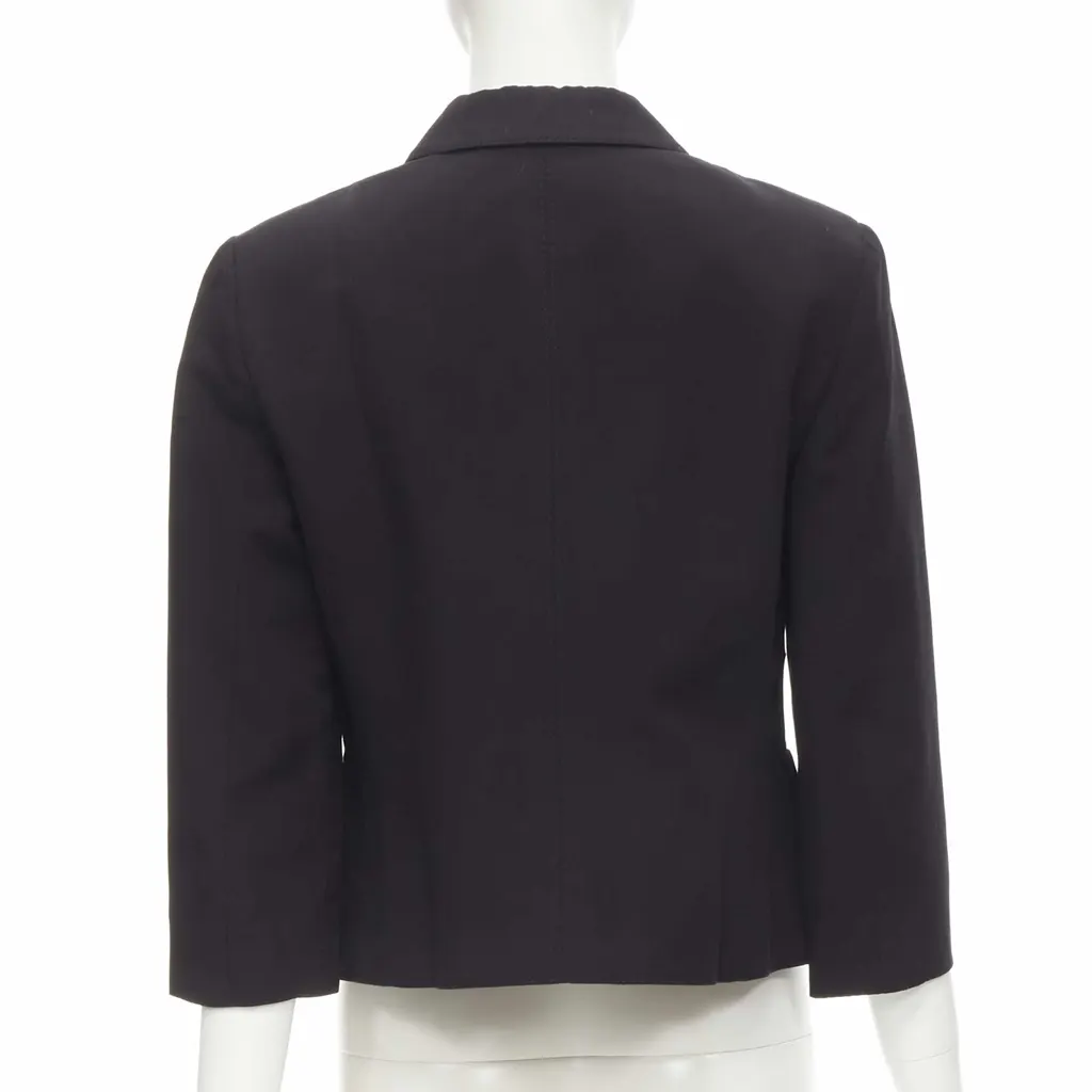 Valentino Square Button Blazer Black Cotton Never worn - Box View