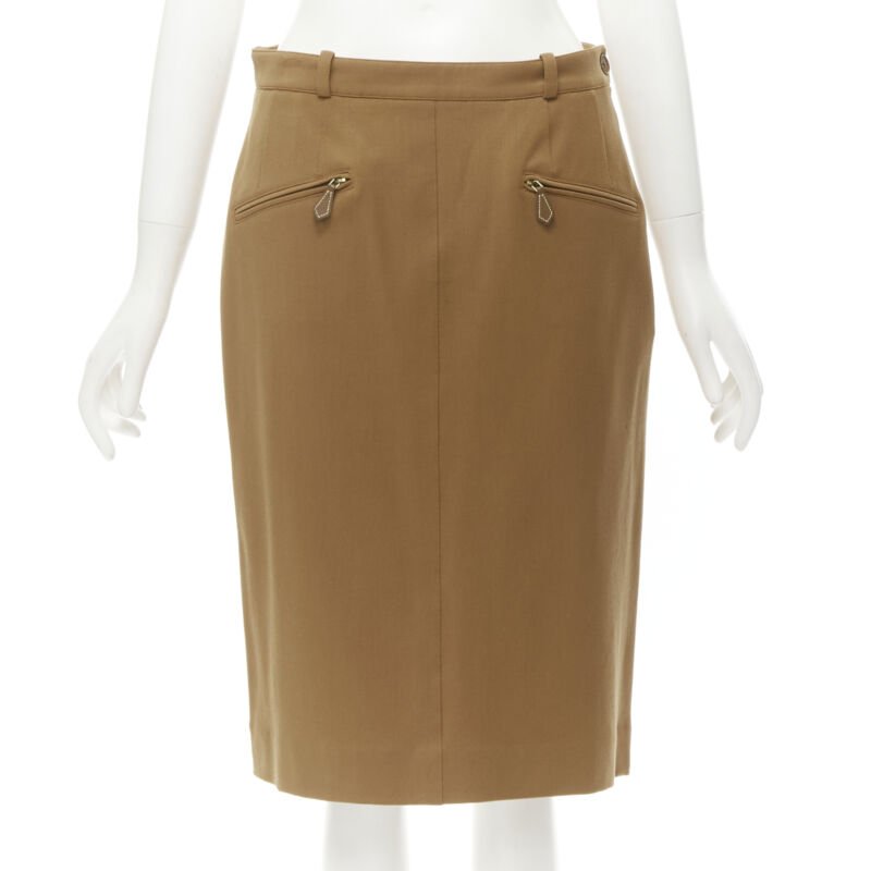 Hermès Leather Pencil Skirt