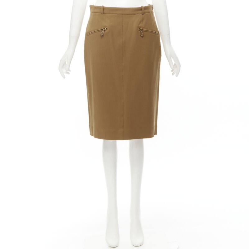 Hermès Leather Pencil Skirt - Image 11