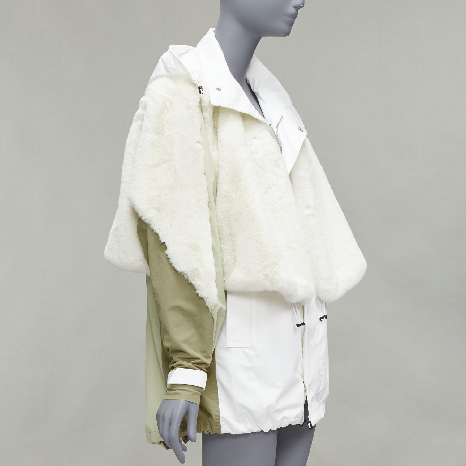 Toga Archives White Fur Parka Jacket - Image 6