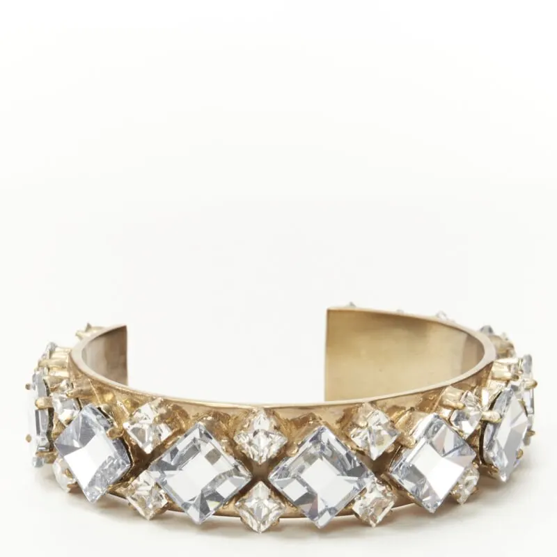 Dior Light Blue Crystal Bangle Gold Metal Very good - Back View