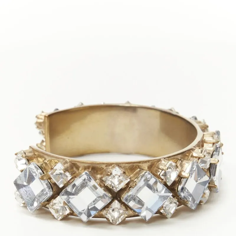 Dior Light Blue Crystal Bangle Gold Metal Very good - Inside View
