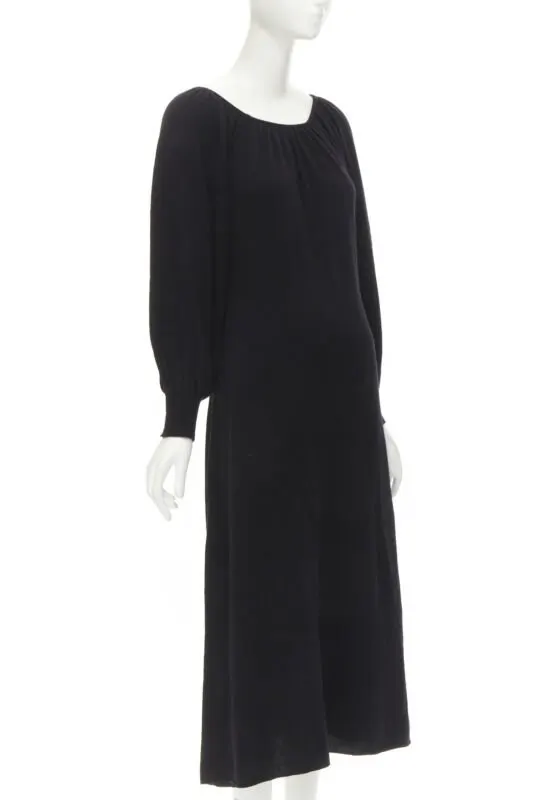 Ryan Roche Pleated Bubble Dress Black Cashmere Never worn - Inside View