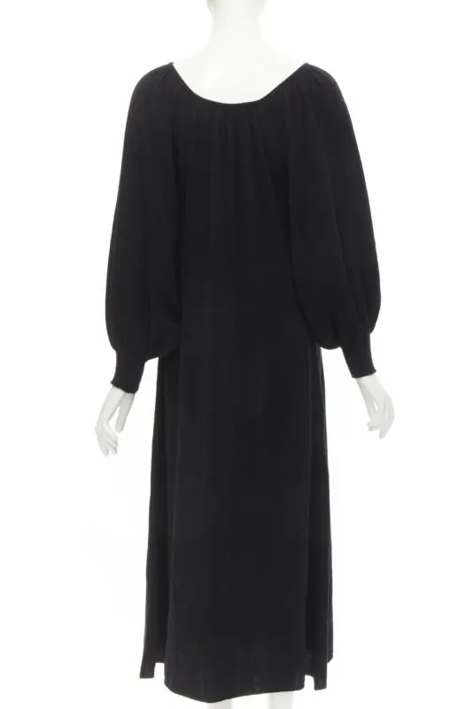 Ryan Roche Pleated Bubble Dress Black Cashmere Never worn - Box View