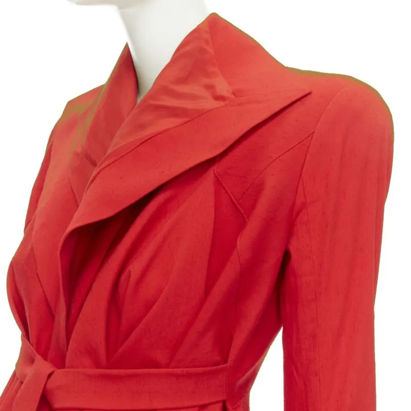 Gareth Pugh Shoulder Belted Jacket Red Viscose Never worn, with tag - Back View