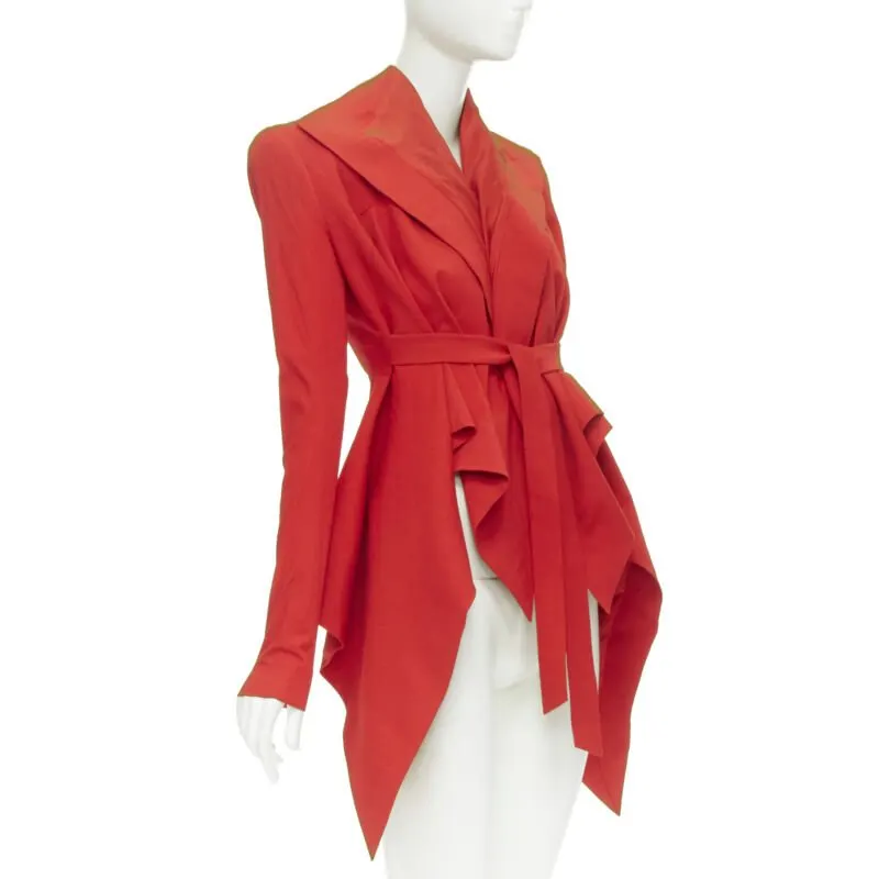 Gareth Pugh Shoulder Belted Jacket Red Viscose Never worn, with tag - Inside View