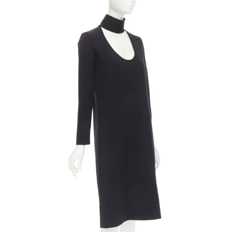 Bottega Veneta Cut Out Collar Dress Black Viscose Never worn - Inside View