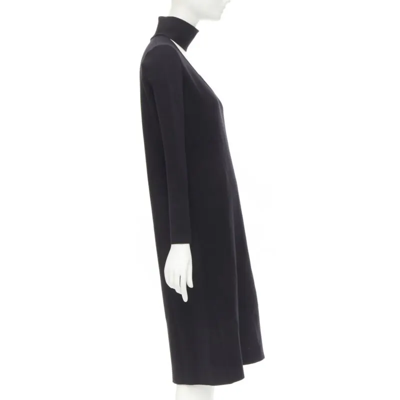 Bottega Veneta Cut Out Collar Dress Black Viscose Never worn - Model View