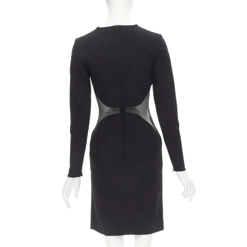 Stella McCartney Illusion Bodycon Dress Black Wool Never worn - Box View