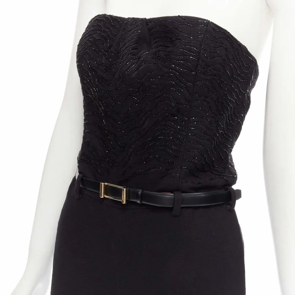 Jason Wu Bead Corset Jumpsuit Black Wool Very good - Back View