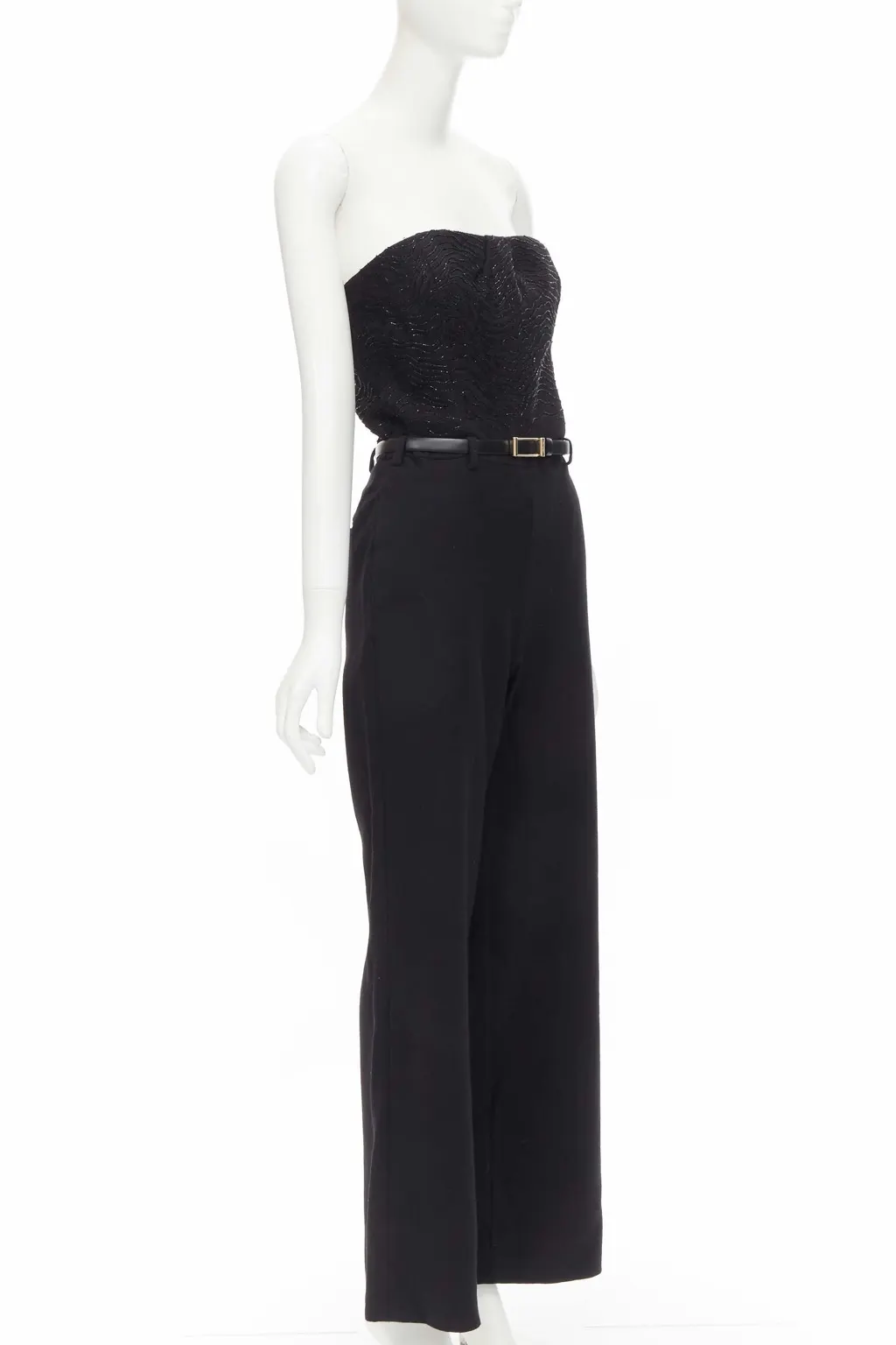 Jason Wu Bead Corset Jumpsuit Black Wool Very good - Inside View