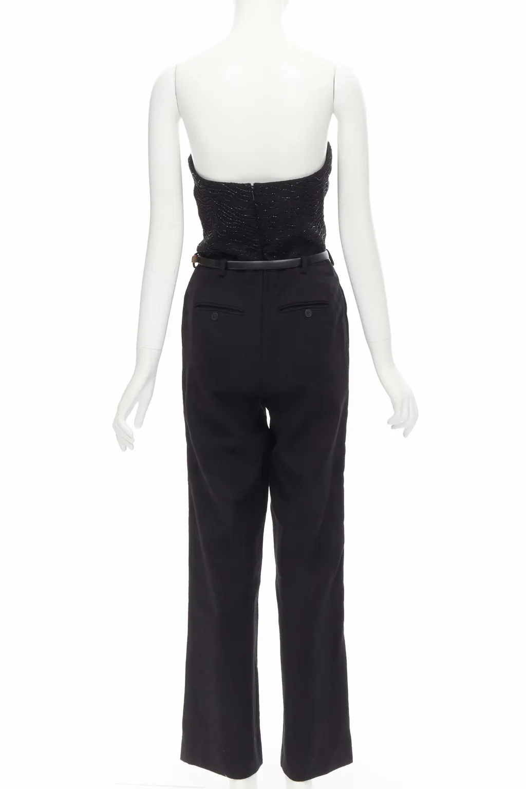Jason Wu Bead Corset Jumpsuit Black Wool Very good - Box View
