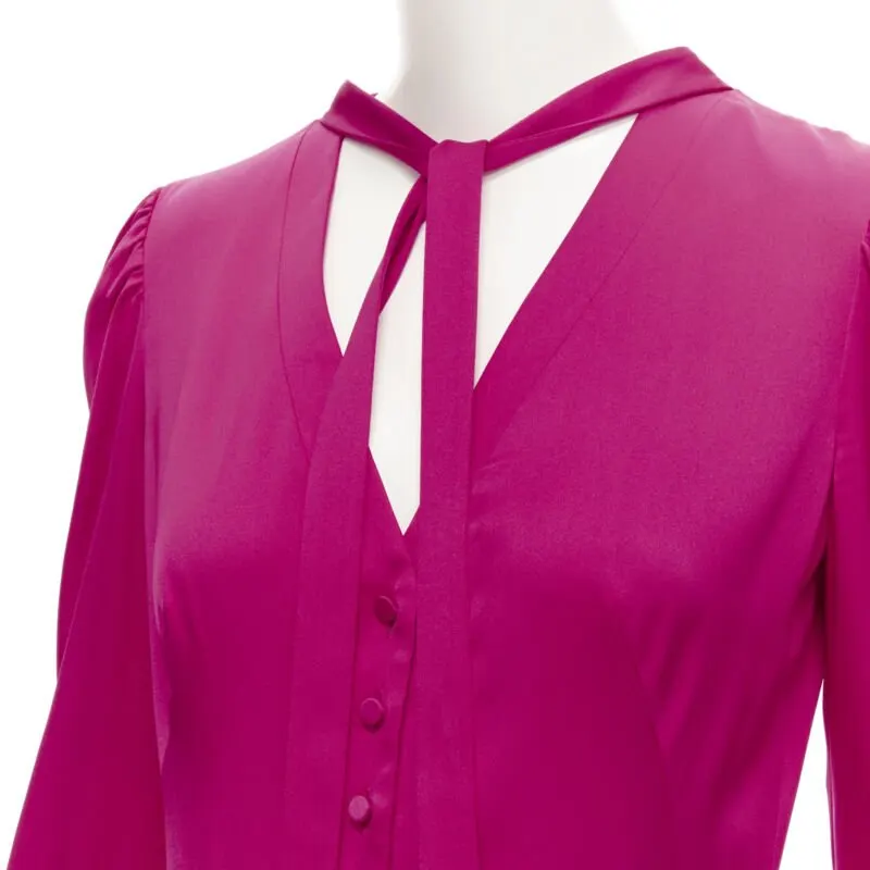 Alexander McQueen Pussy Bow Dress Pink Silk Very good - Back View