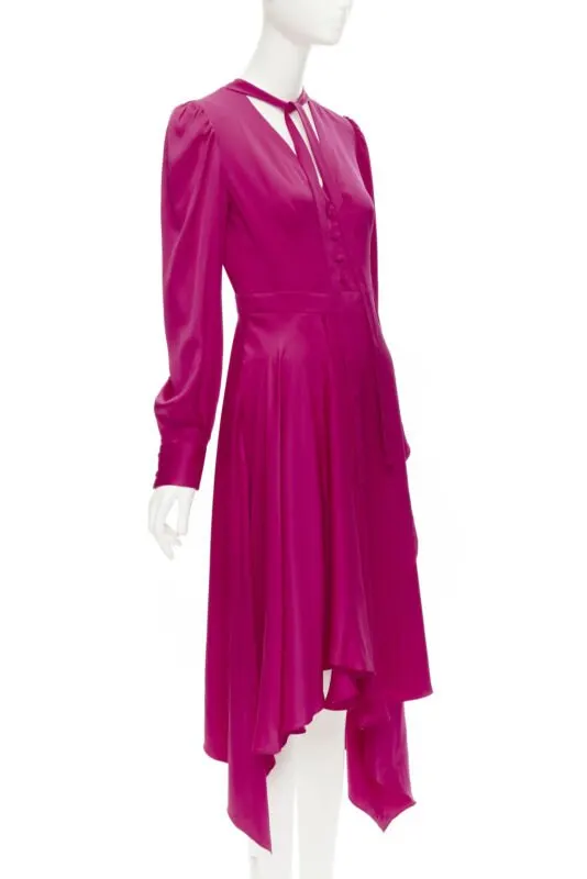 Alexander McQueen Pussy Bow Dress Pink Silk Very good - Inside View