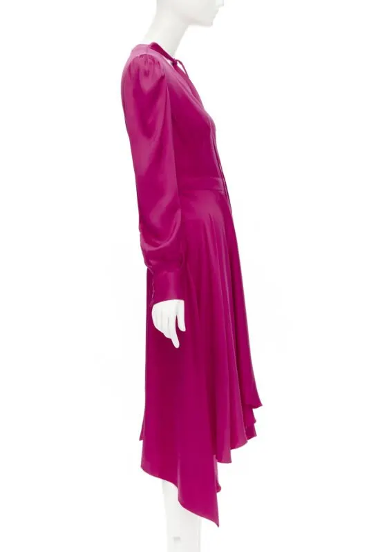 Alexander McQueen Pussy Bow Dress Pink Silk Very good - Model View