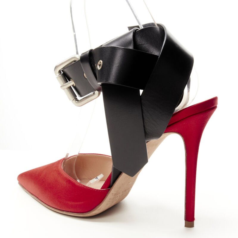 Monse Red Satin Pumps - Image 10