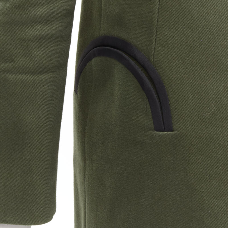 Blaze Milano Khaki Curved Shawl Blazer - Back view