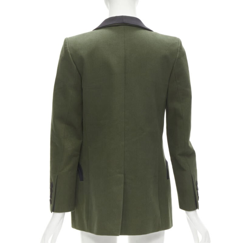 Blaze Milano Khaki Curved Shawl Blazer - Side view