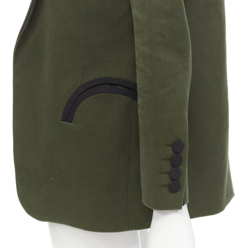 Blaze Milano Khaki Curved Shawl Blazer - Image 10