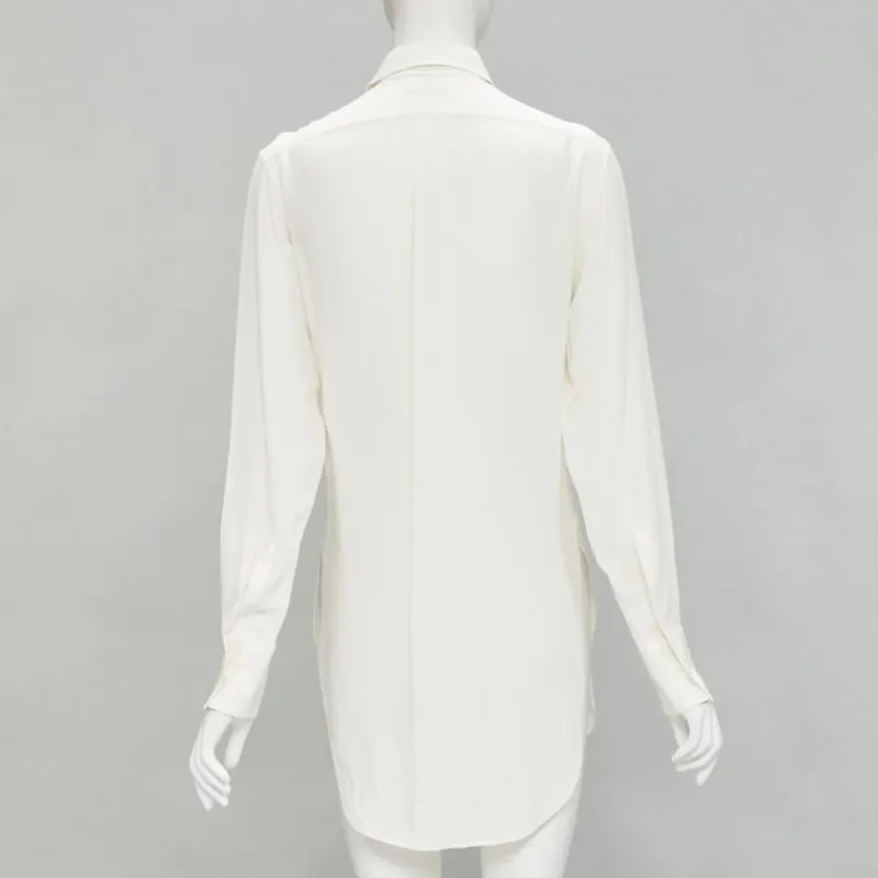 Bottega Veneta Quilted Bib Shirt White Silk Never worn - Box View