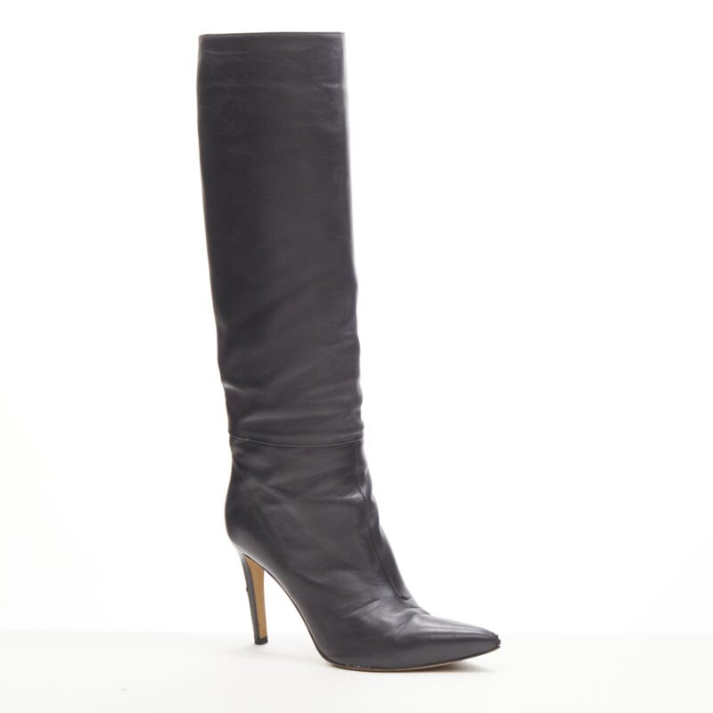 Sergio Rossi Monogram Kitten Heel Boots - Back view