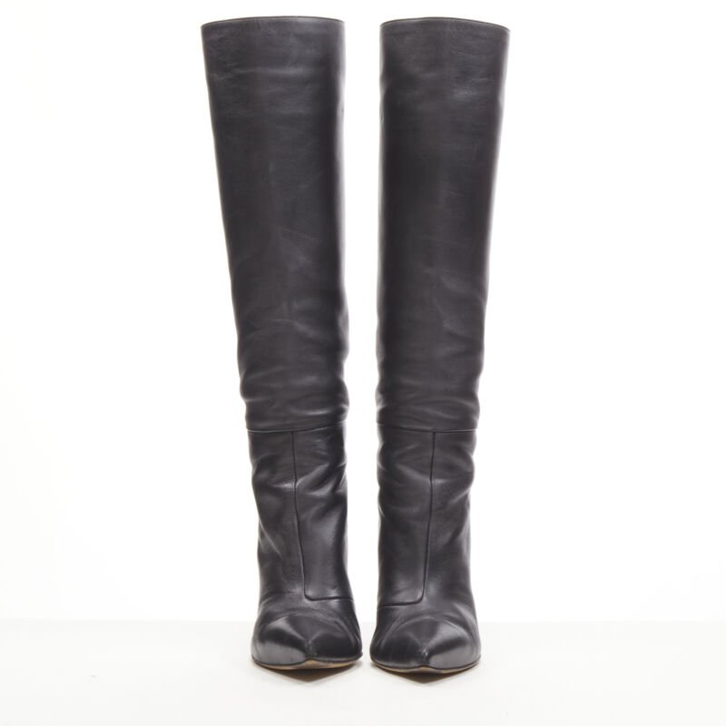 Sergio Rossi Monogram Kitten Heel Boots - Image 6