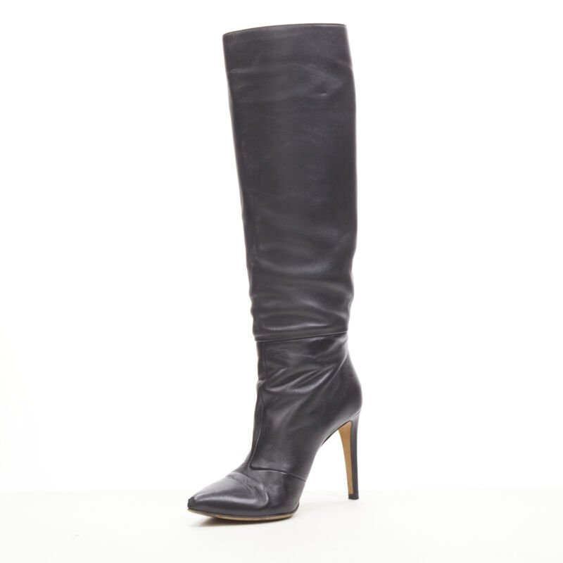 Sergio Rossi Monogram Kitten Heel Boots - 4