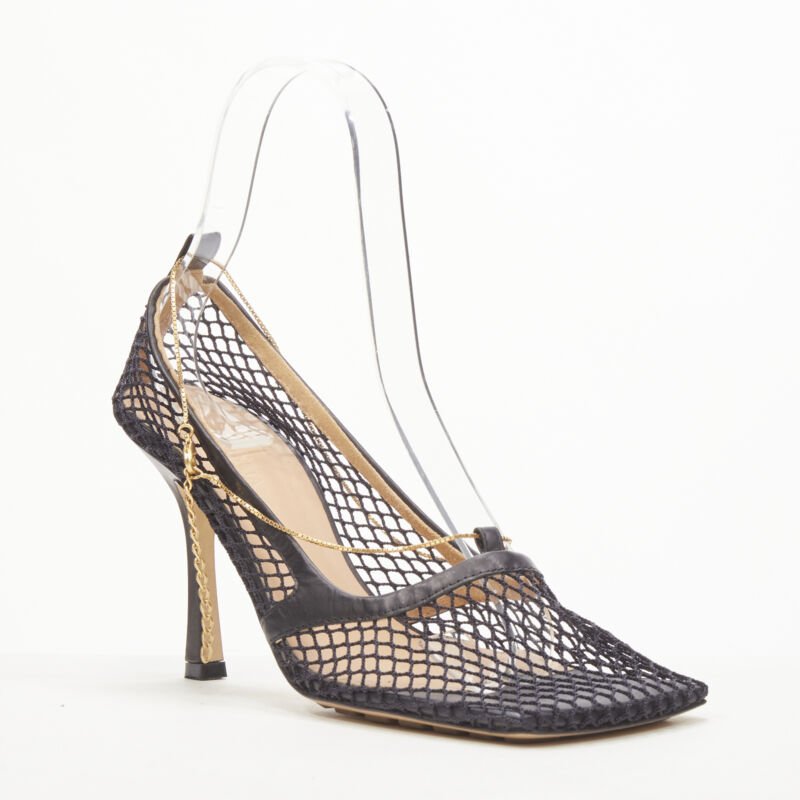 Bottega Veneta Gold Chain Heels - Back view