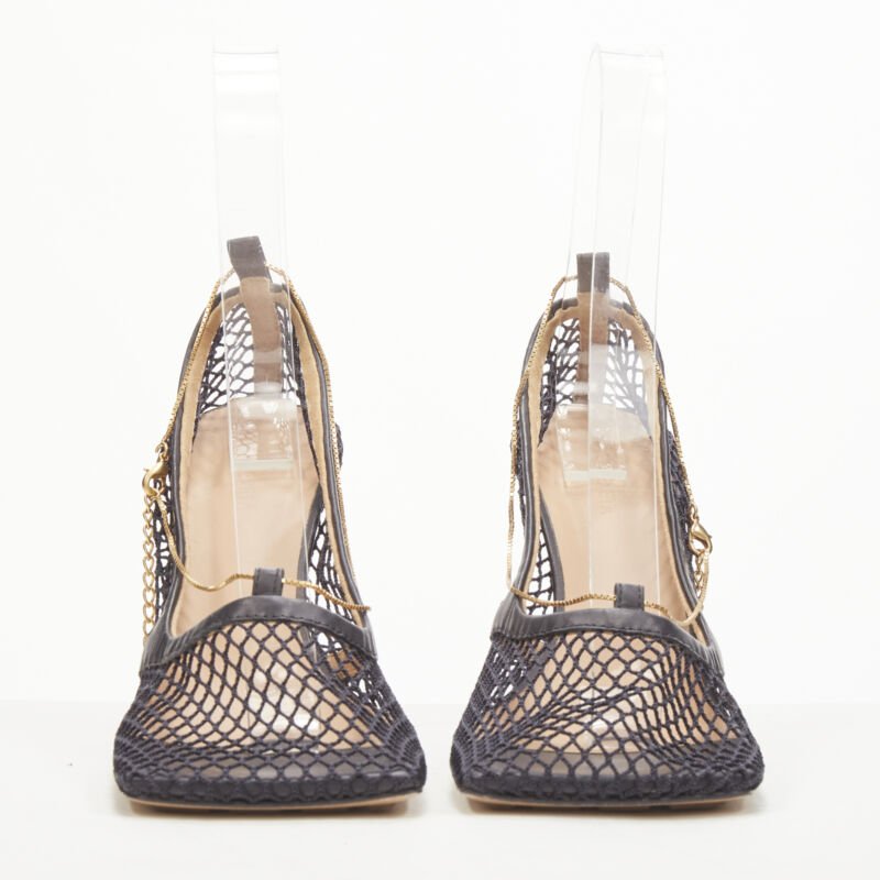 Bottega Veneta Gold Chain Heels - Image 6