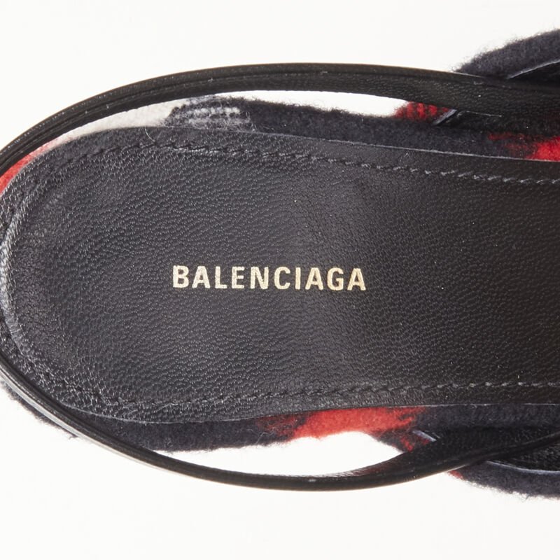Balenciaga Plaid Wool Sling Pumps - Image 11