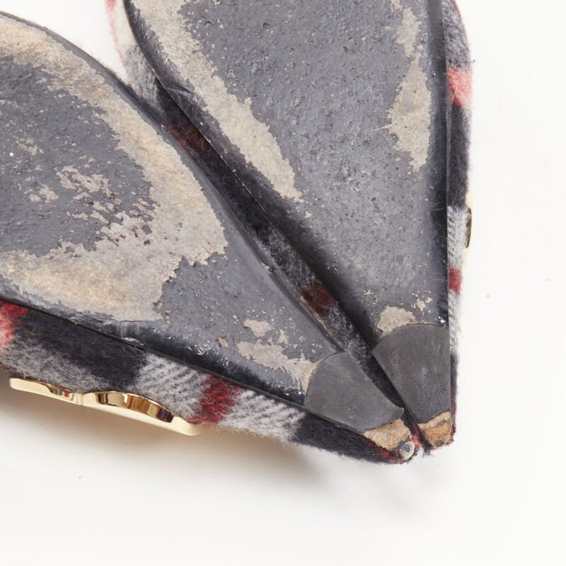 Balenciaga Plaid Wool Sling Pumps - Image 14