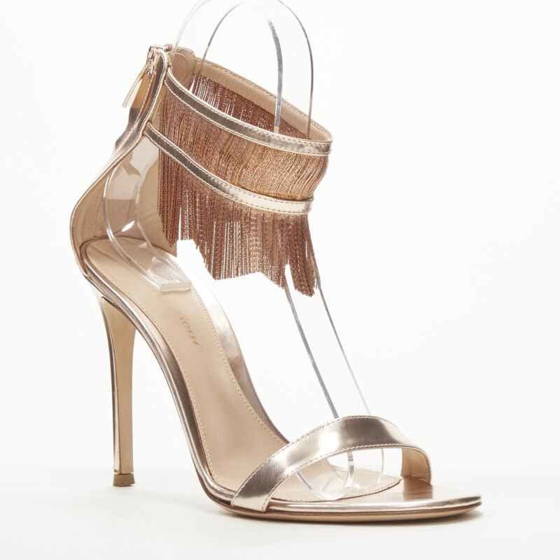 Gianvito Rossi Fringe Strap Sandals - Back view
