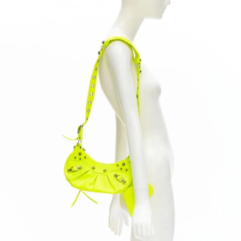 Balenciaga Cat Print Tote Bag Yellow Leather Never worn - Back View