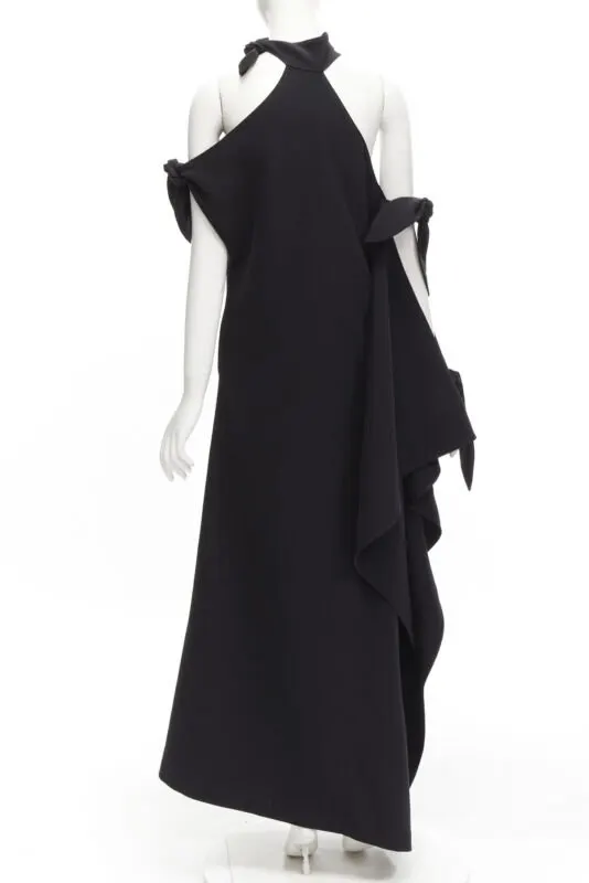 Rosie Assoulin Cold Shoulder Gown Black Cotton Never worn - Box View