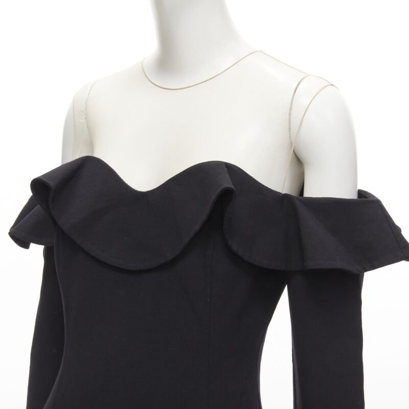 Oscar De La Renta Ruffle Flute Dress - Back view