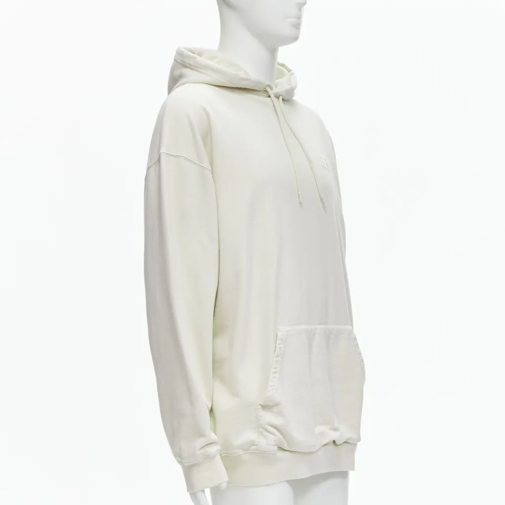 Balenciaga Logo Oversized Hoodie Beige Cotton Never worn - Inside View