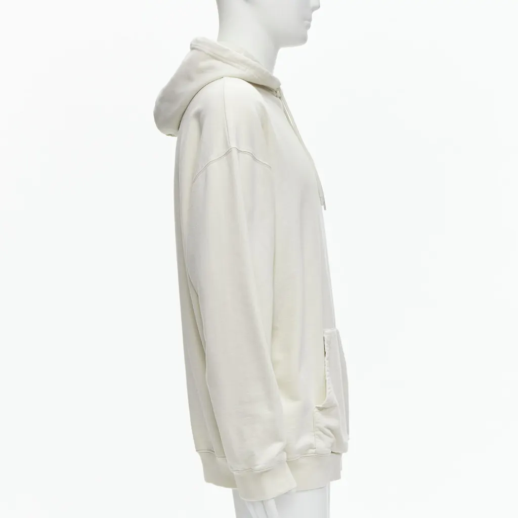 Balenciaga Logo Oversized Hoodie Beige Cotton Never worn - Model View