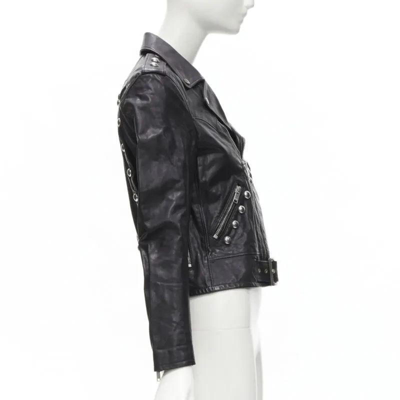 Saint Laurent Studded Vintage Biker Black Leather Never worn - Box View