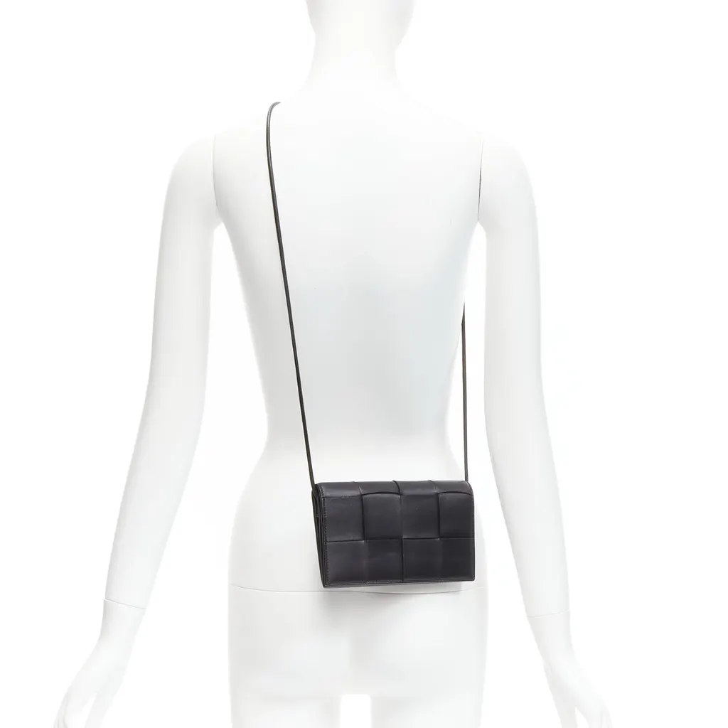 Bottega Veneta Cassette Black Leather Good - Back View