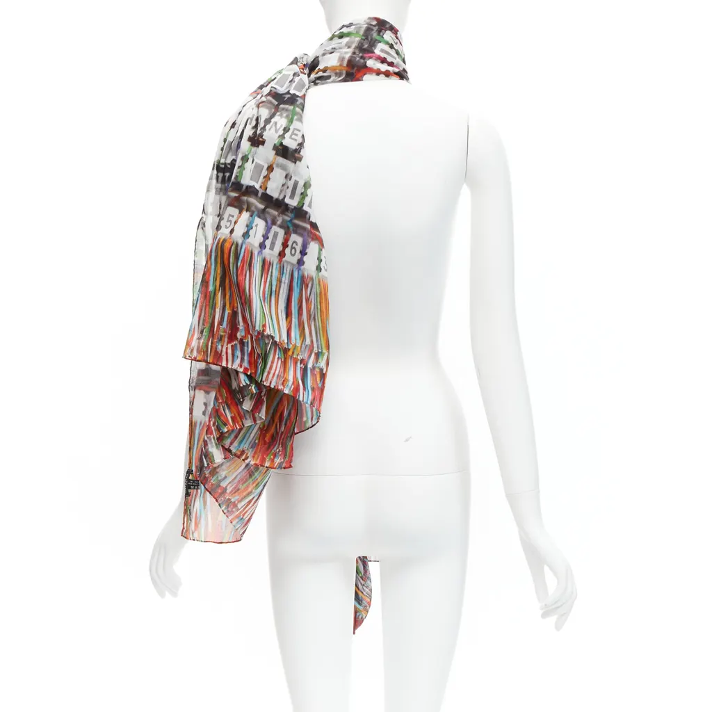 Chanel Data Centre Scarf MultiColor Cotton Never worn - Box View