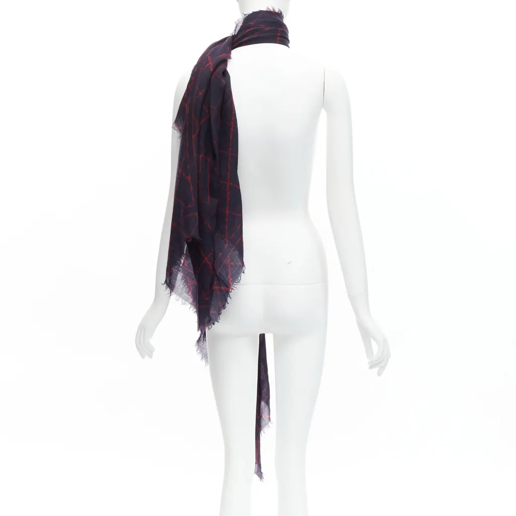 Chanel Quilt Print Scarf Black Wool Never worn - Box View