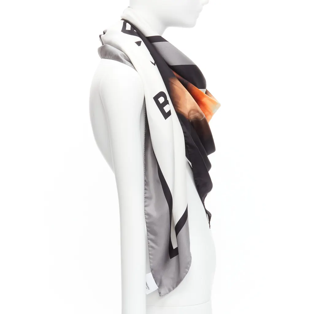 Burberry Unicorn Print Scarf MultiColor Silk Never worn, with tag - Model View