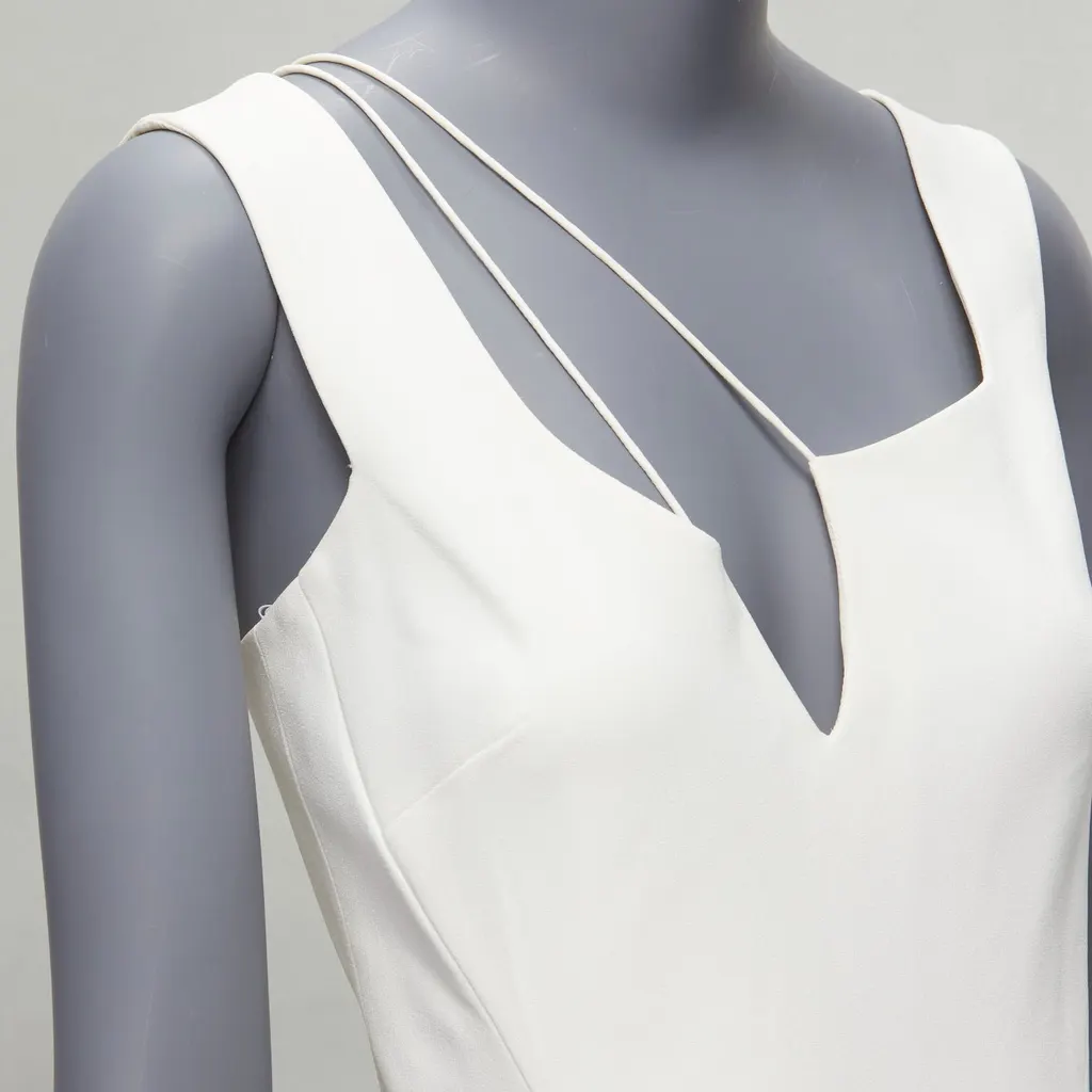 Victoria Beckham Bias Cut Dress White Polyester Good - Back View