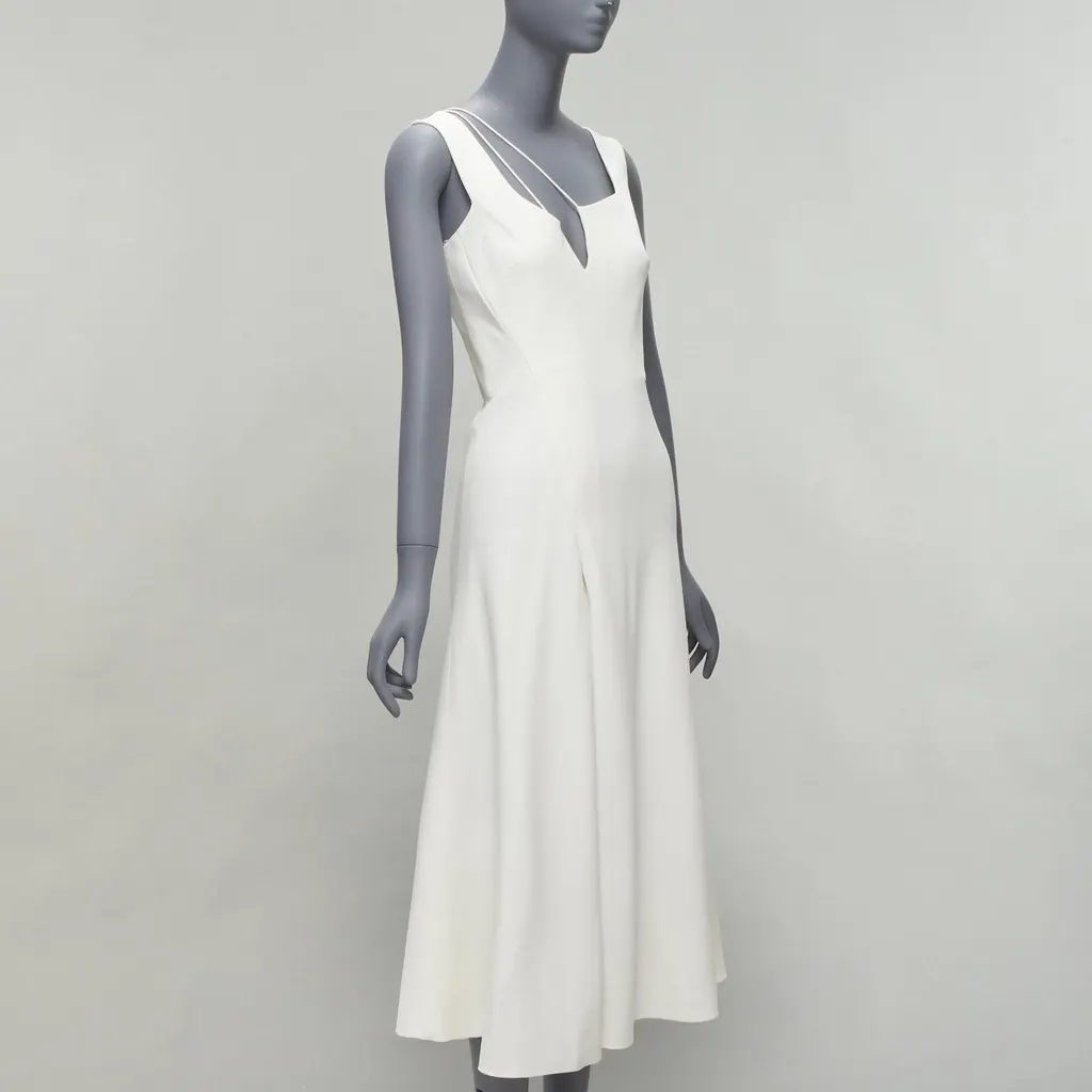 Victoria Beckham Bias Cut Dress White Polyester Good - Inside View