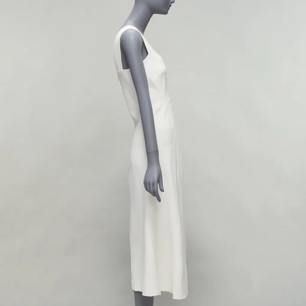 Victoria Beckham Bias Cut Dress White Polyester Good - Model View
