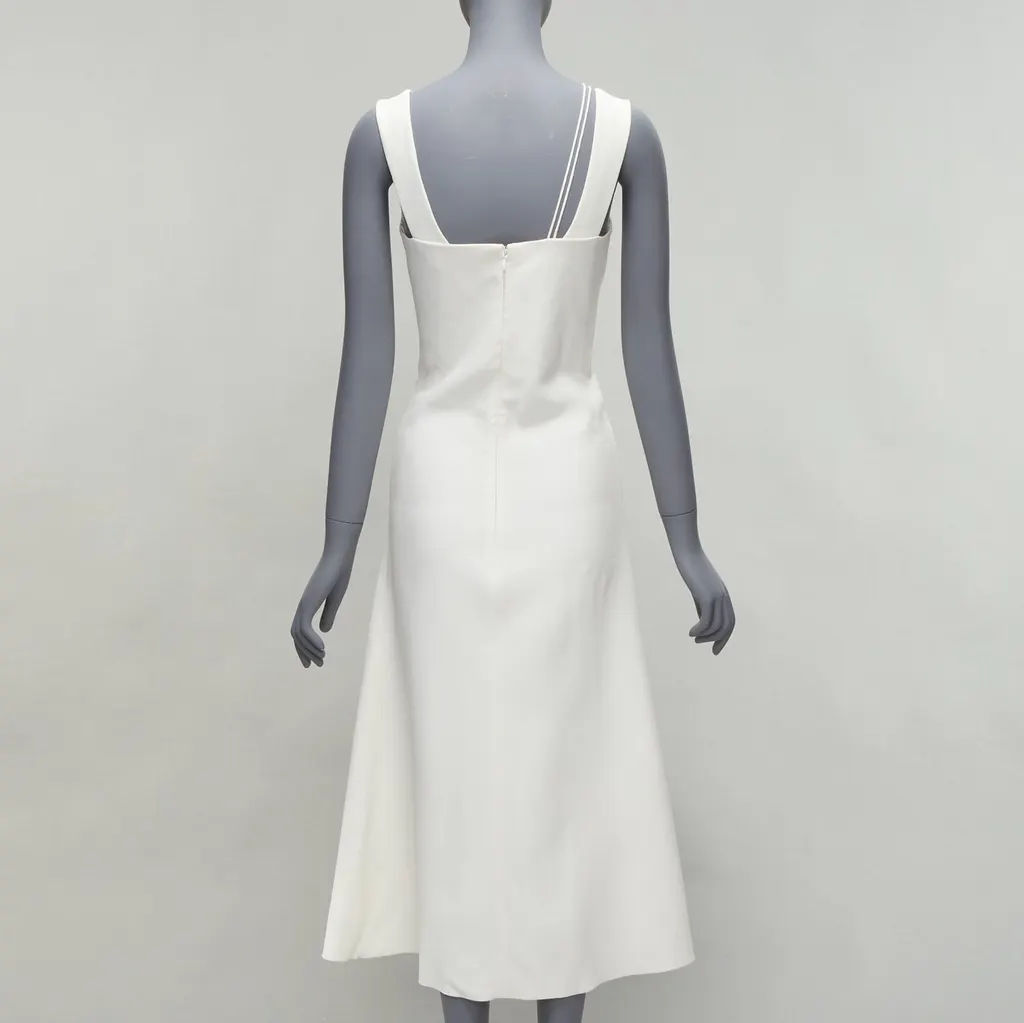Victoria Beckham Bias Cut Dress White Polyester Good - Box View