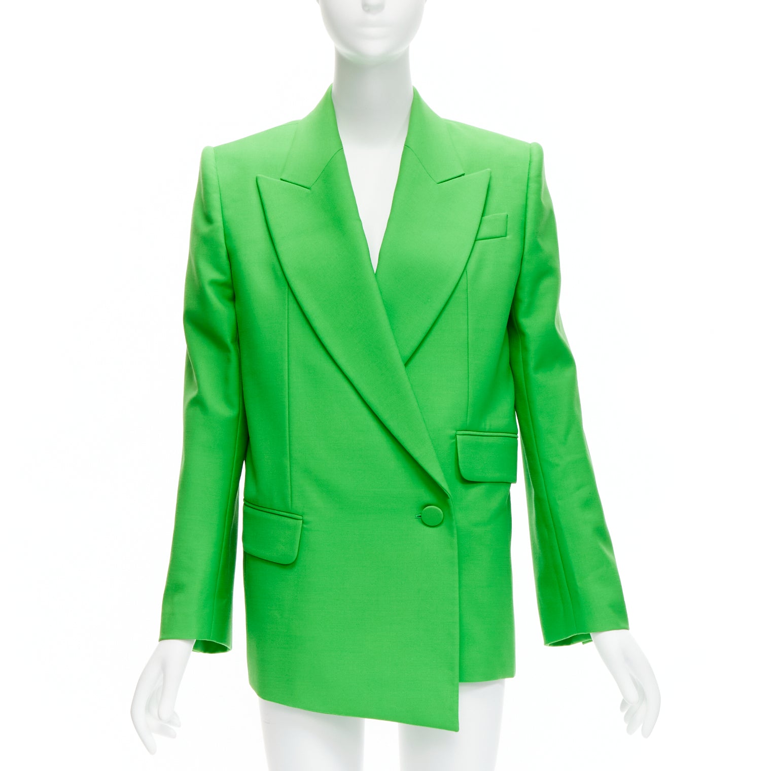 Alexander Mcqueen Green Wrap Blazer