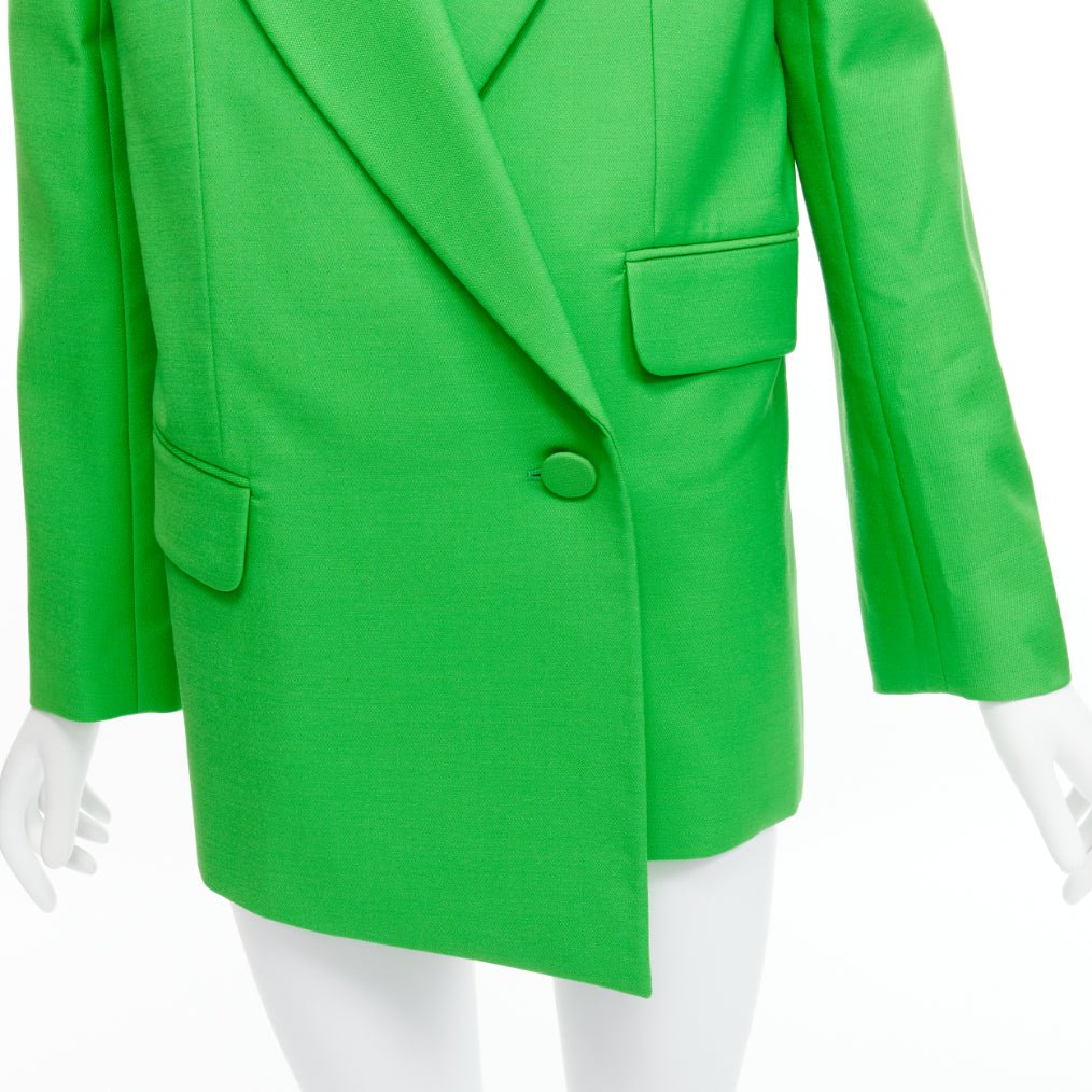Alexander Mcqueen Green Wrap Blazer - Back view