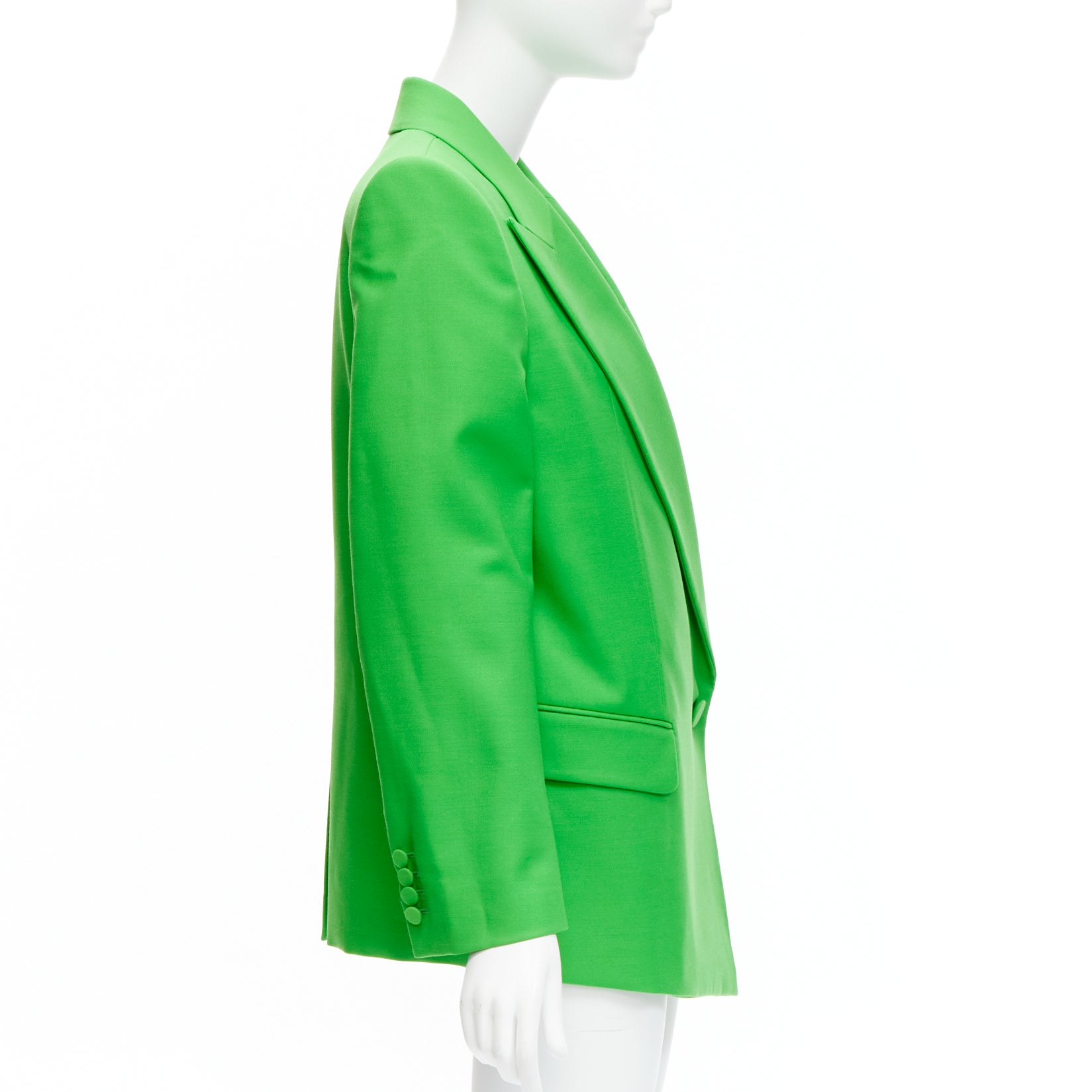 Alexander Mcqueen Green Wrap Blazer - Side view